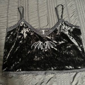 The grave girls velvet crop bat cami